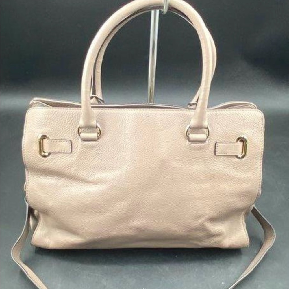 Authenticated Medium Michael Kors Mk Satchel Taup… - image 2